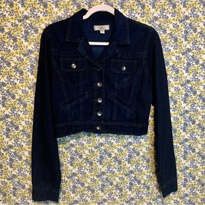 2010's Cropped Dark Wash L.E.I. Denim Jacket